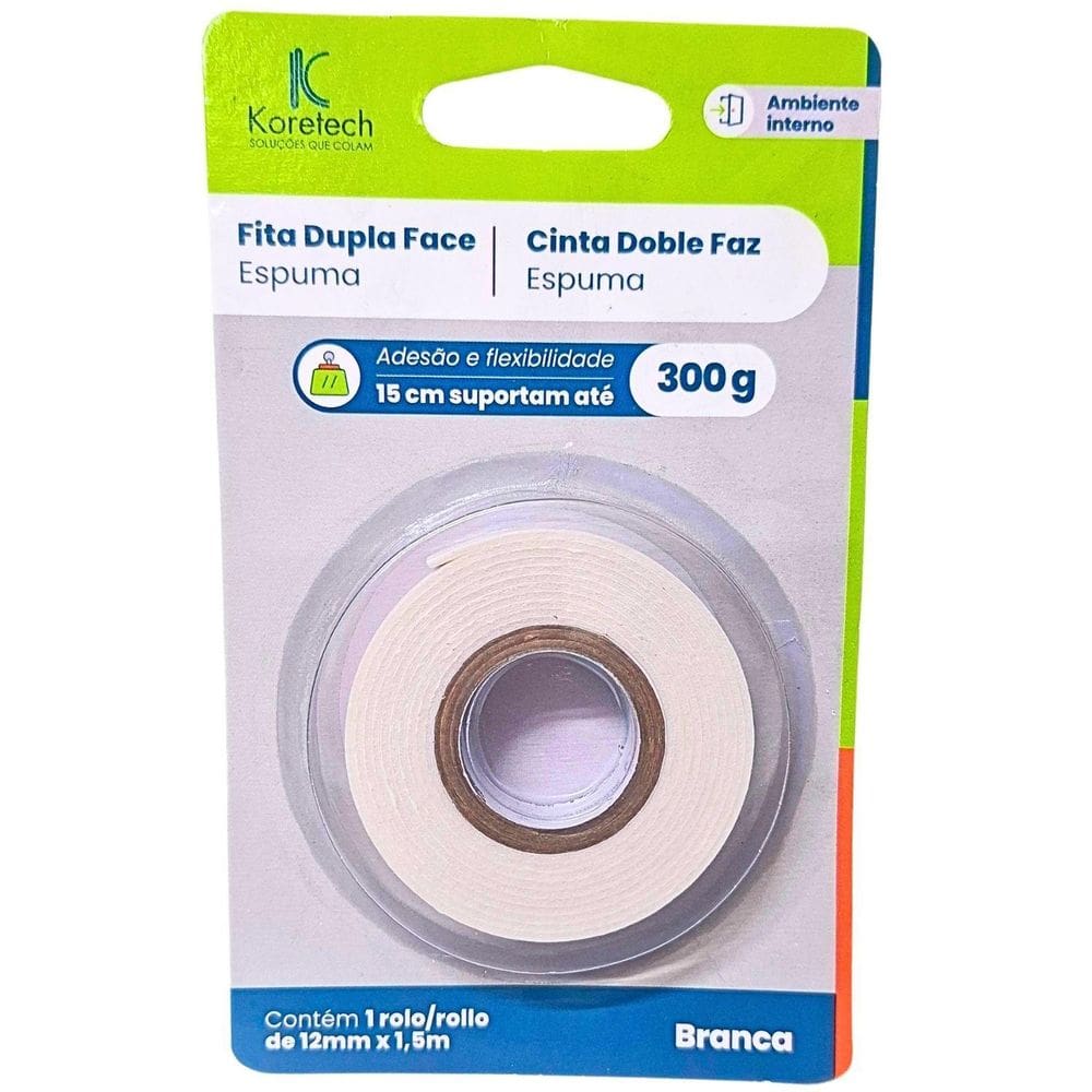 Fita Dupla Face Espuma Br 12Mmx1,5 1/16