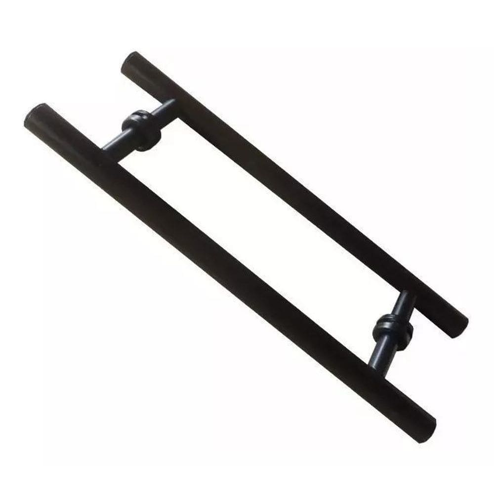 Puxador Para Portas Madeira / Vidro Tubular Preto - 60 Cm