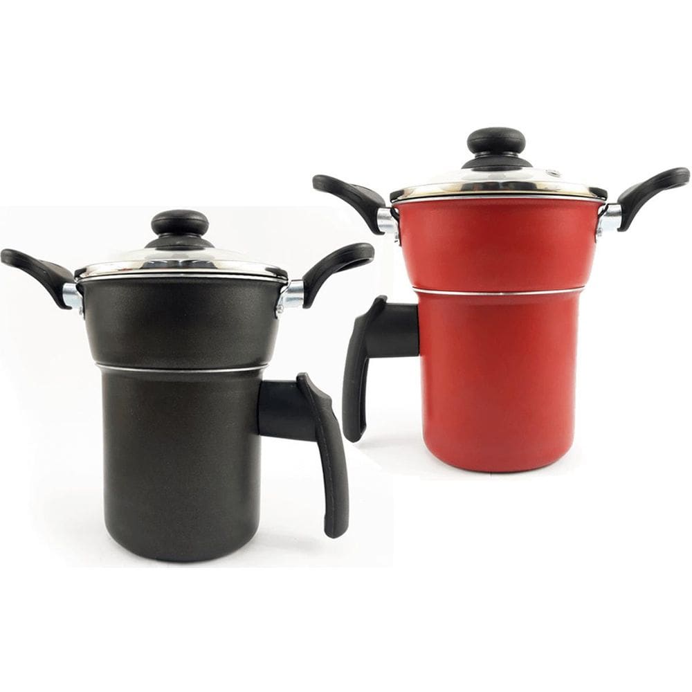 Kit 2 Cuscuzeiros Dona Chefa Individuais Vermelho/Preto