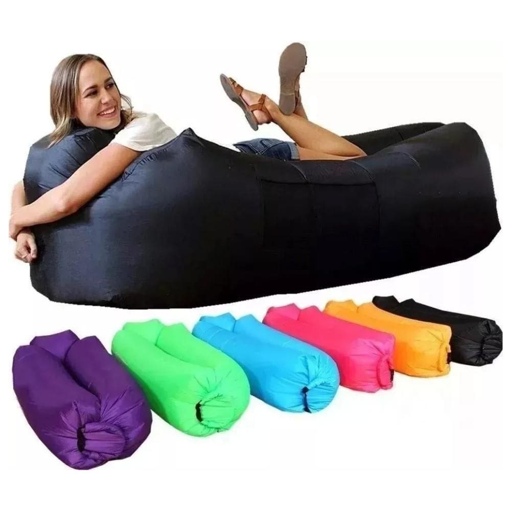 Saco De Dormir Inflável Preguiçoso - Puff - Sofá - Camping