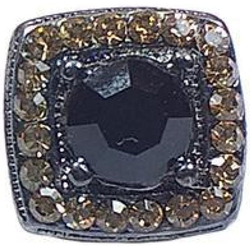 Brinco Pequeno Armazem Rr Bijoux Quadrado Cristais Grafite