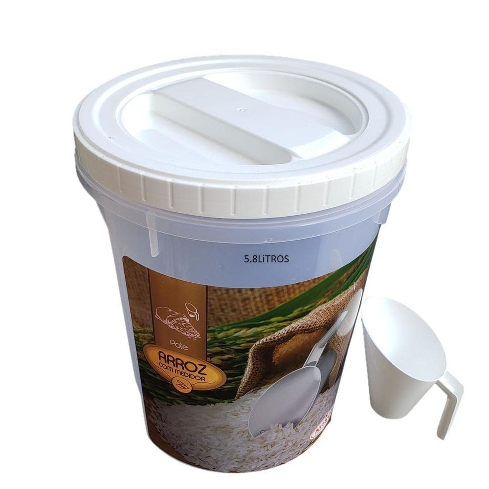 Pote Com Tampa Roscavél 5,8 Litros Com Medidor 237