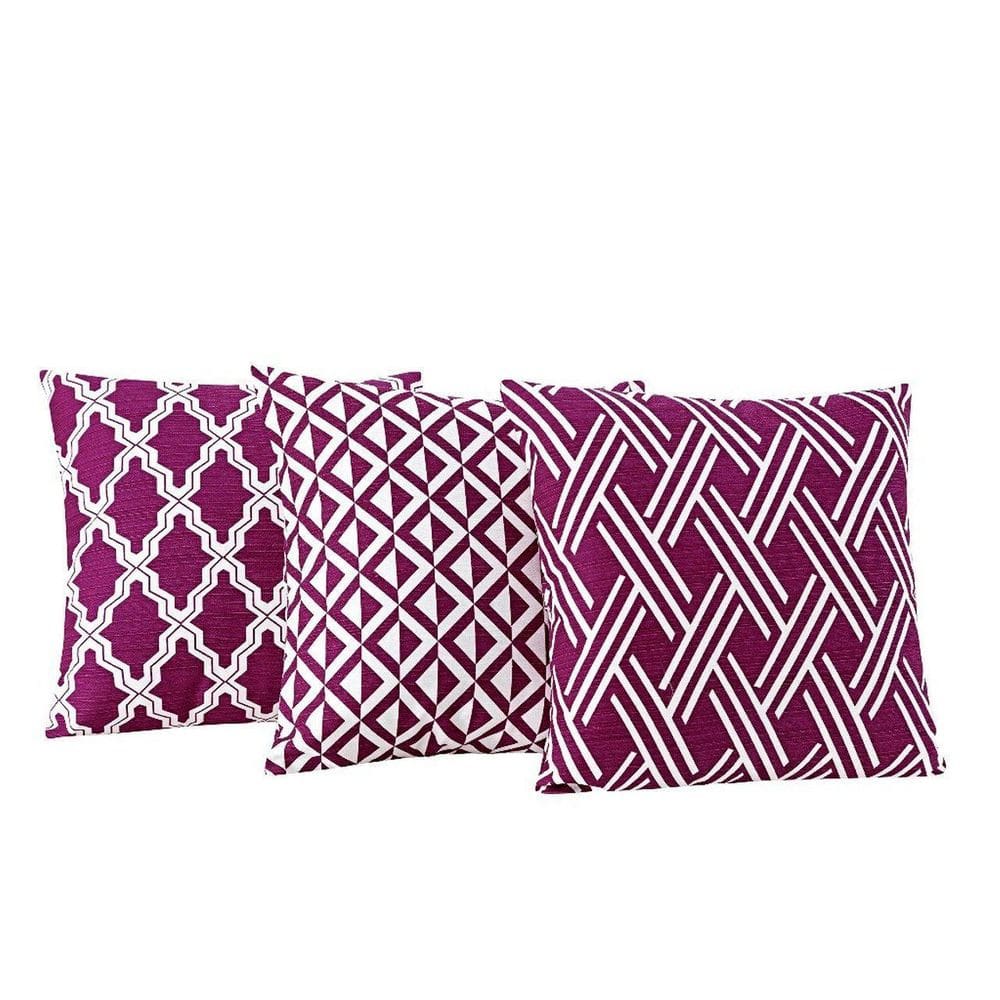 Almofadas Trio Retangular 3 Peças Roxo