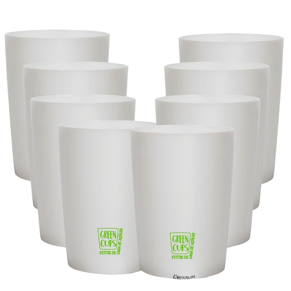 Kit 8 Copos Big Drink Eco Sustentável Green Cups 320ml