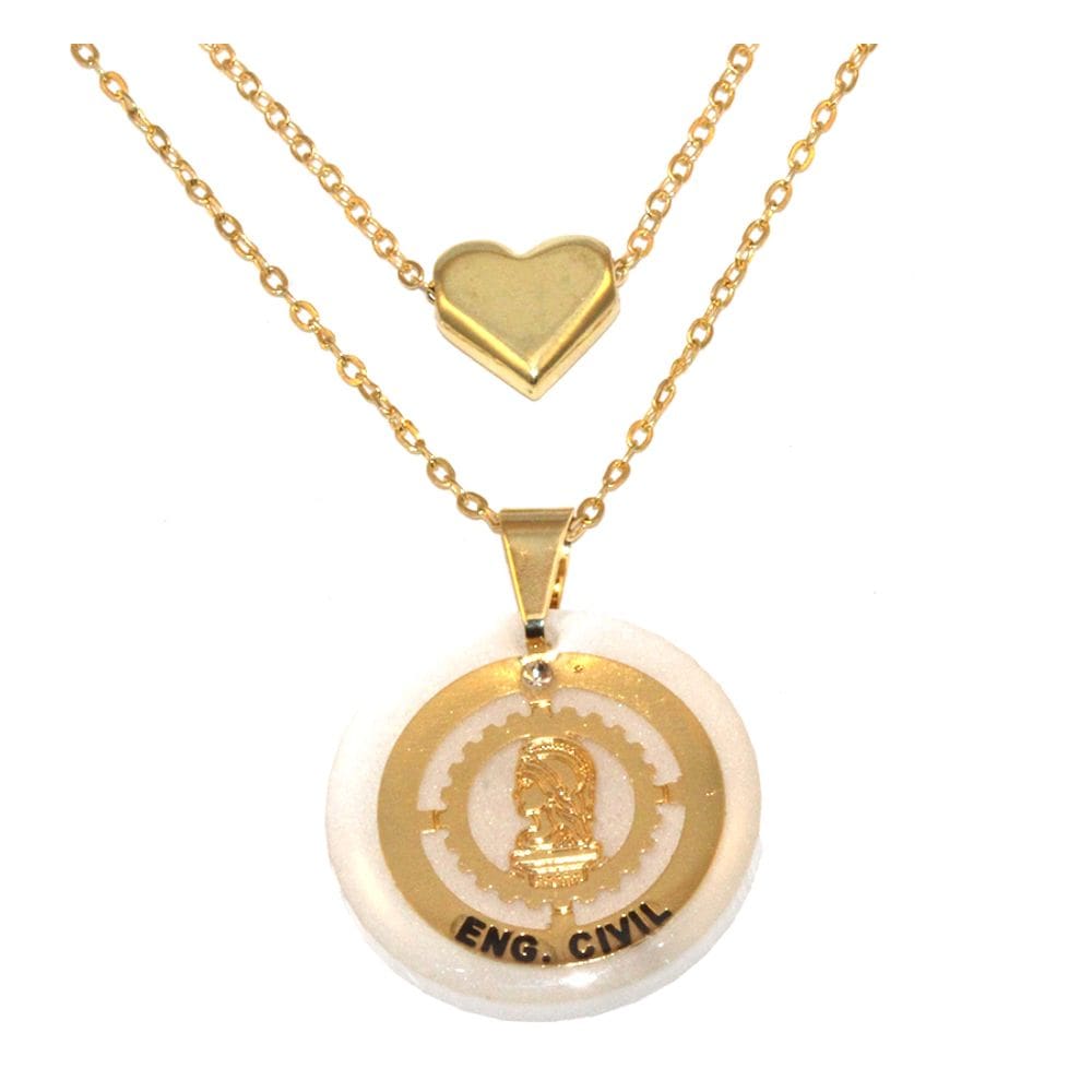 Colar Cordão Minha Profissão Engenharia Civil Folheado 18k