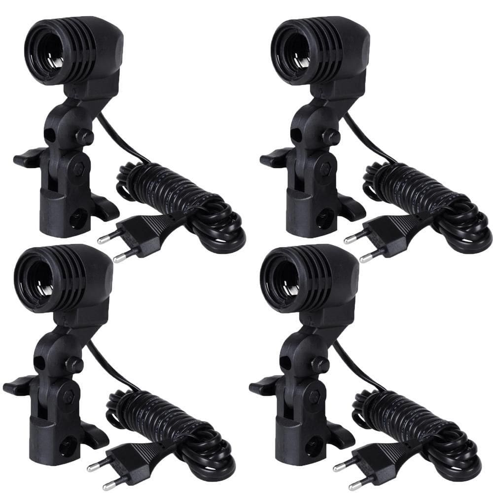 Kit 4Un Suporte Para Sombrinha E Luz Contínua Ou Flash E27