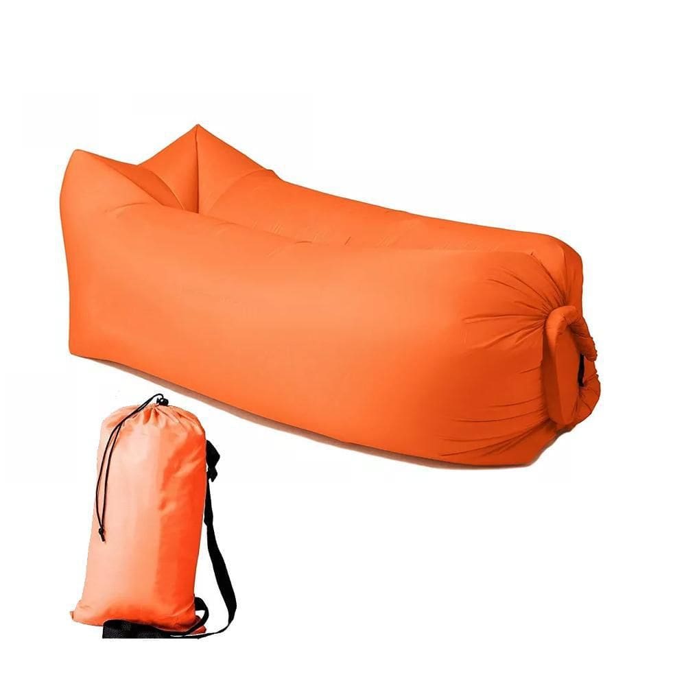 Saco De Dormir Sofa Inflavel Puff Preguiçoso Laranja