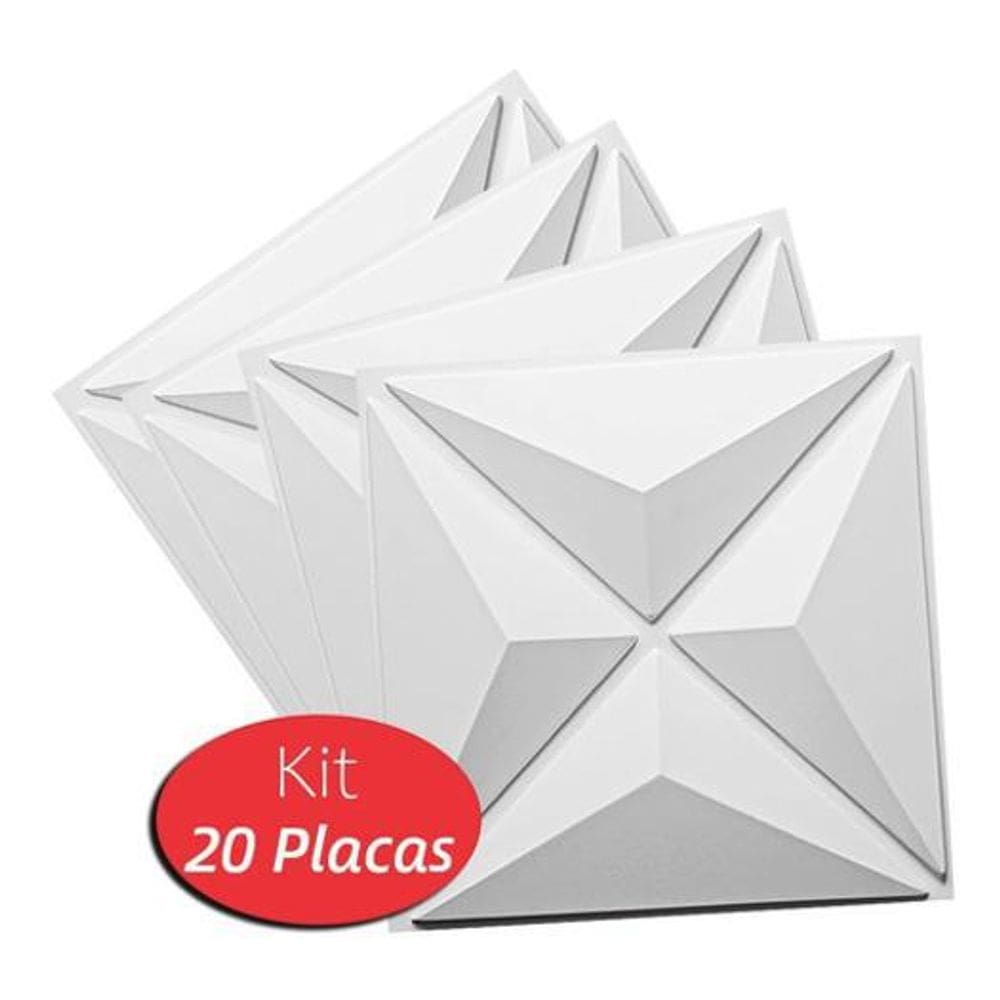 20 Placas Revestimento 3D Decorativo 50X50Cm Parede Estrelar