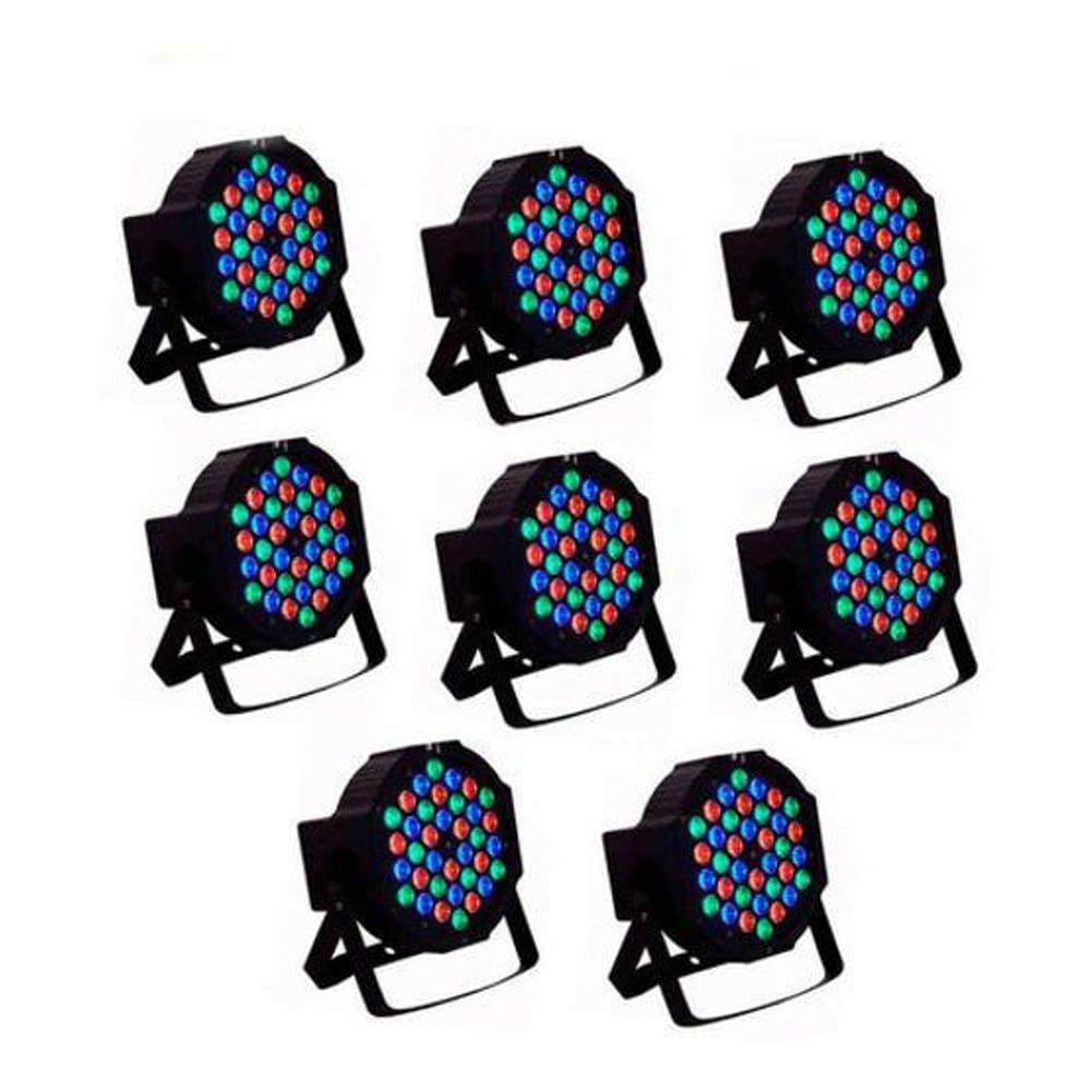 Canhão Refletor Led 36 Rgb Bivolt Dmx Digital Slim - 8 Und