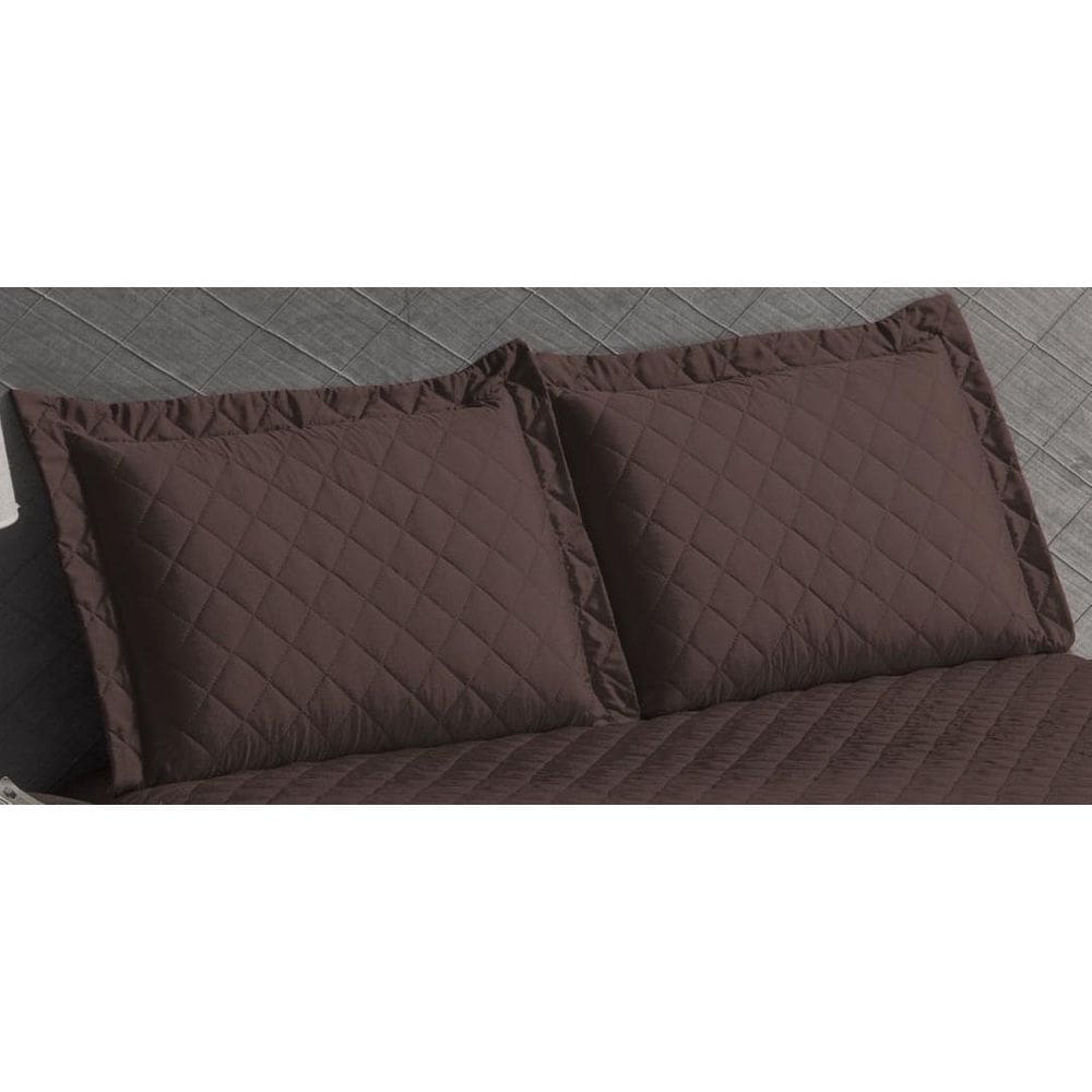 Fronha Matelada Para Travesseiros Microfibra 2 Peças Marrom