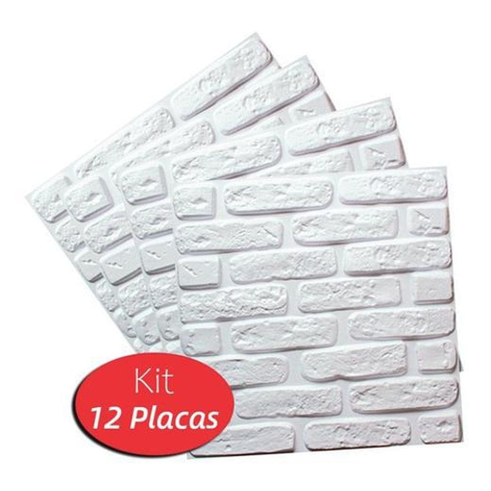 12 Placas Decorativas 3D Revestimentos Parede Teto Tijolinho