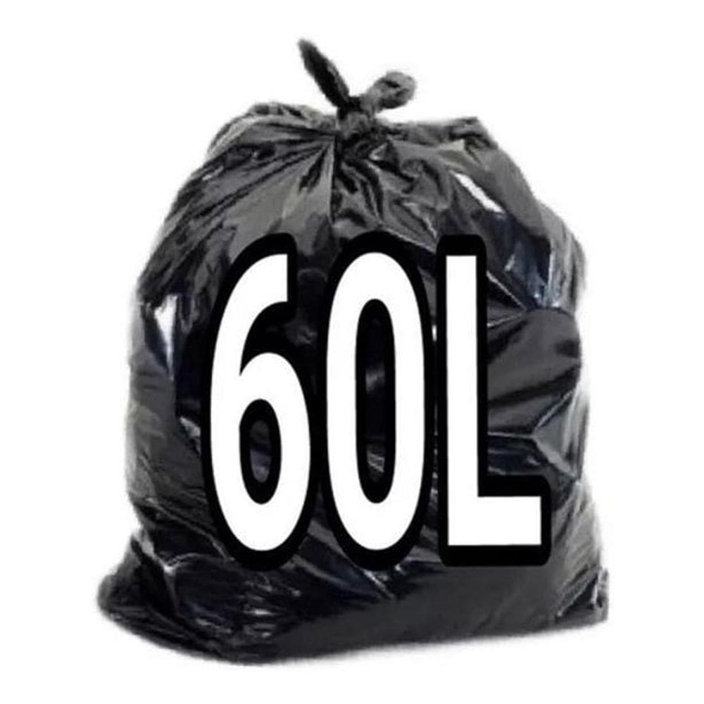 Saco De Lixo Preto 60 Litros Com 100 Unidades