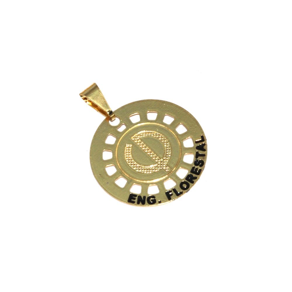 Pingente Minha Profissão Engenharia Florestal Folheado 18k