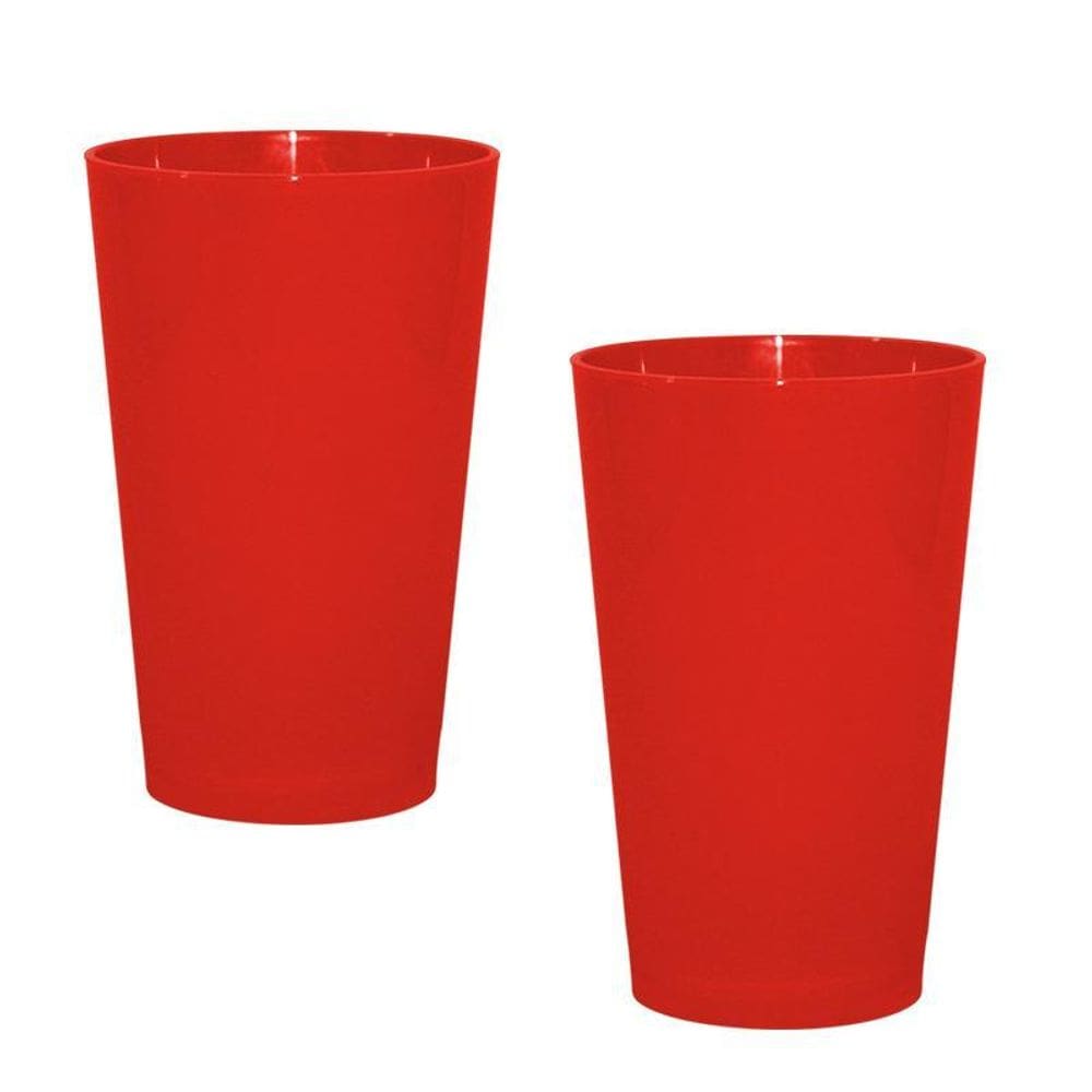 Kit 2 Copos Cancun Laranja Neon 320Ml Plástico Premium