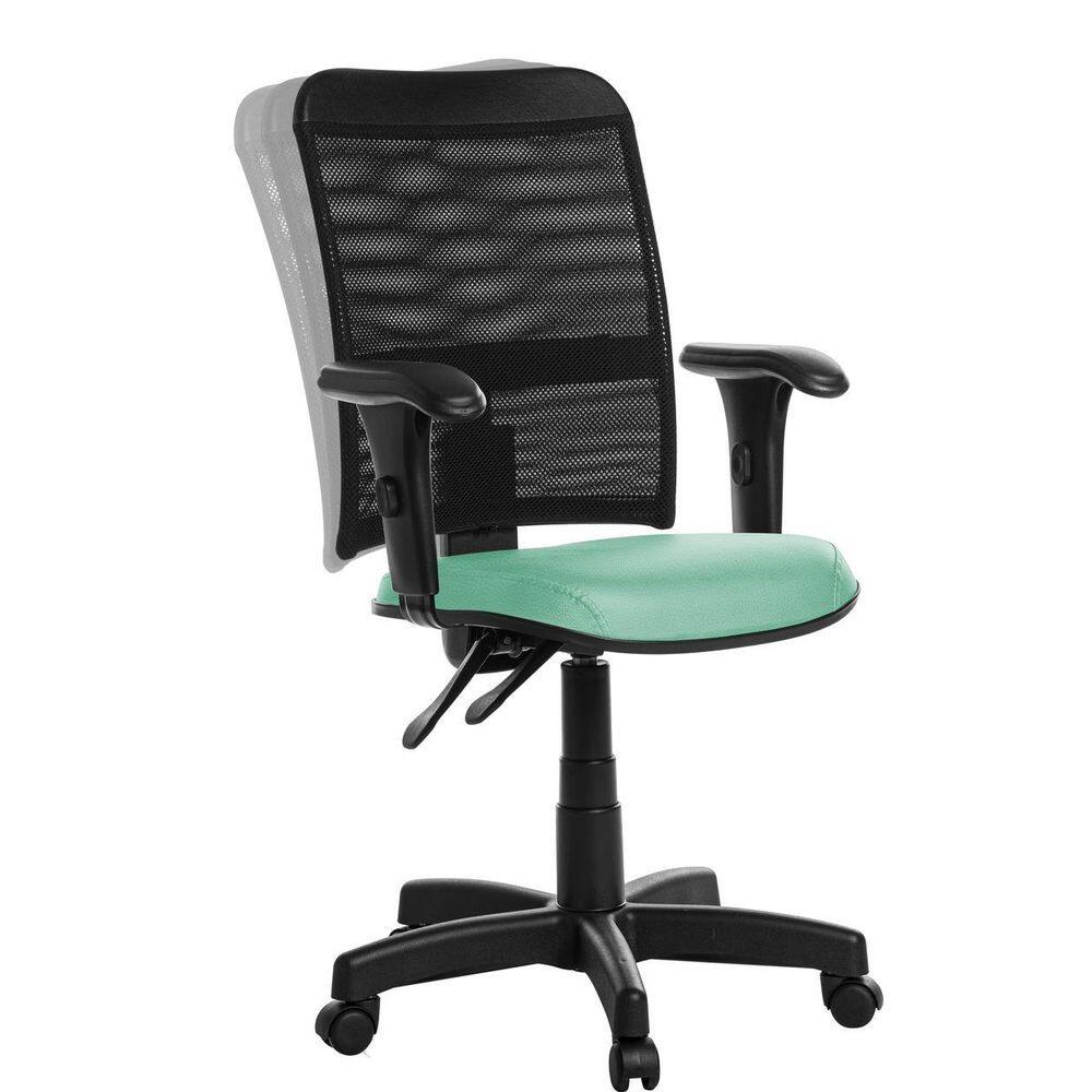 Cadeira Escritório Ergonômica Tela Com Braço Rv Cor:Turquesa