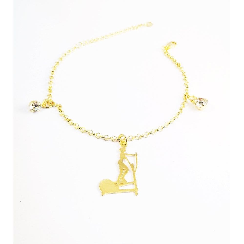 Pulseira Mulher Correndo na Esteira Academia Folheado 18k