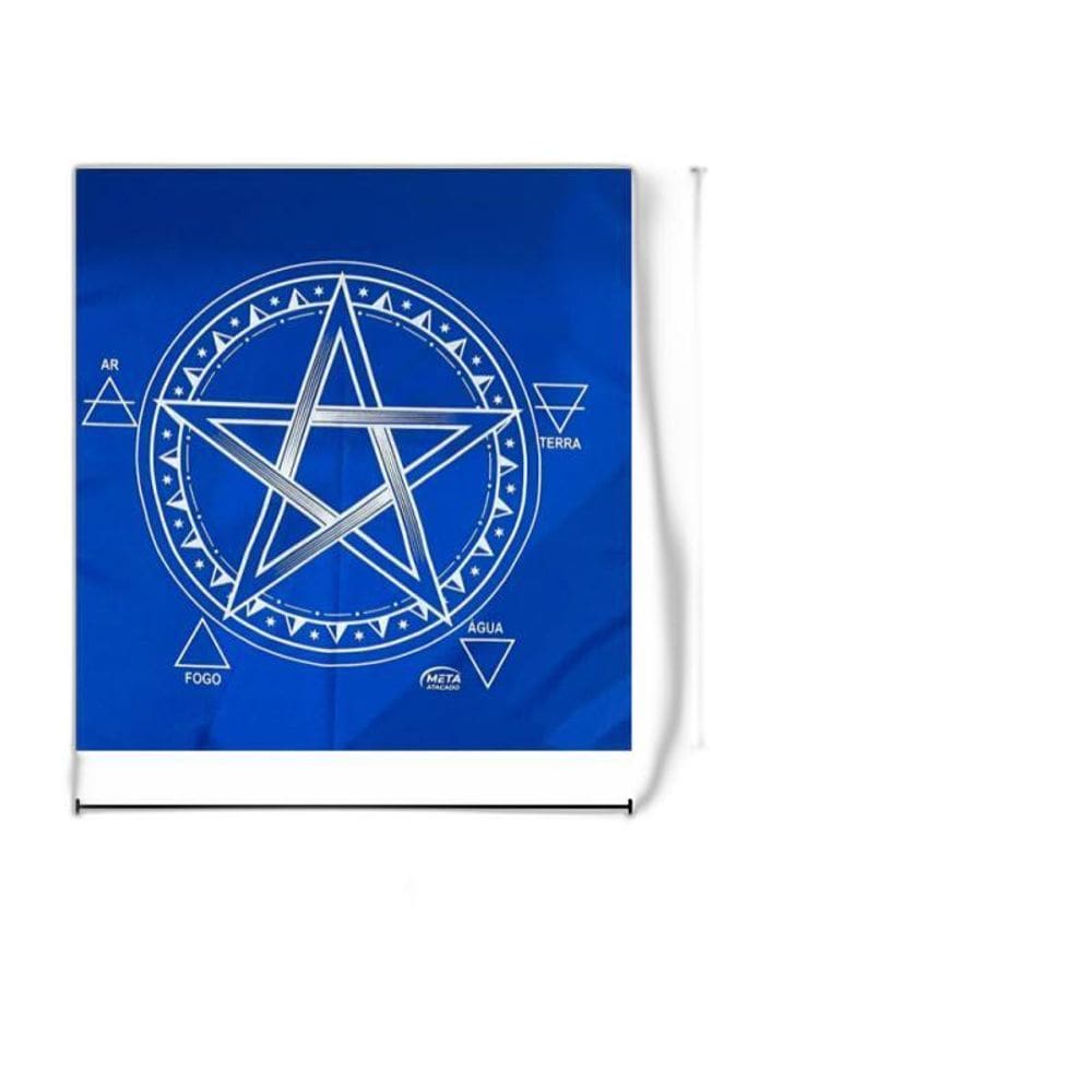 Toalha Tecido Jogo De Cartas Pentagrama 70 X 70 Cm Azul