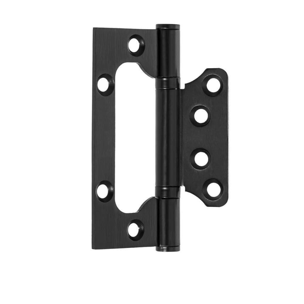 Dobradiça Porta Sobrepor Sem Rebaixo Inox 4`X3`X2,2Mm Preta