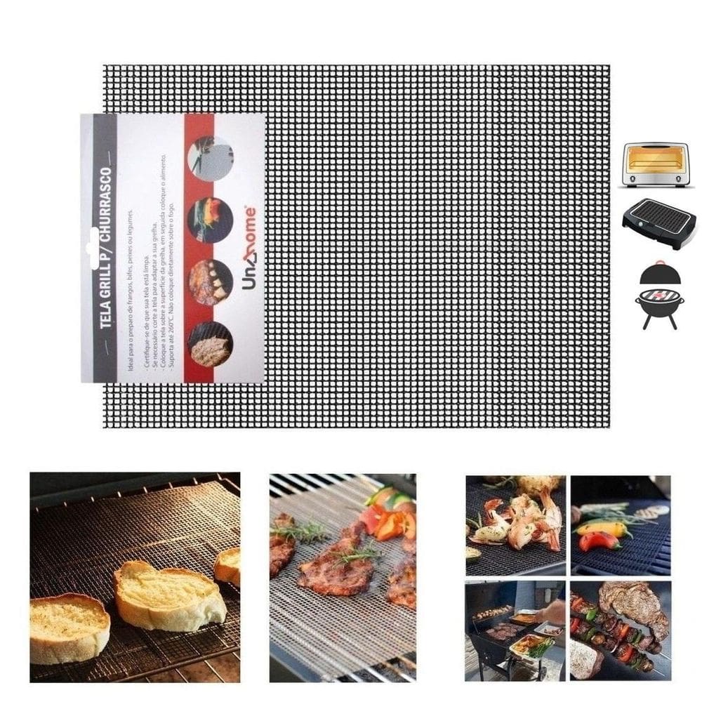 Tapete Grill Tela Churrasqueira E Forno Flexível Em Metal