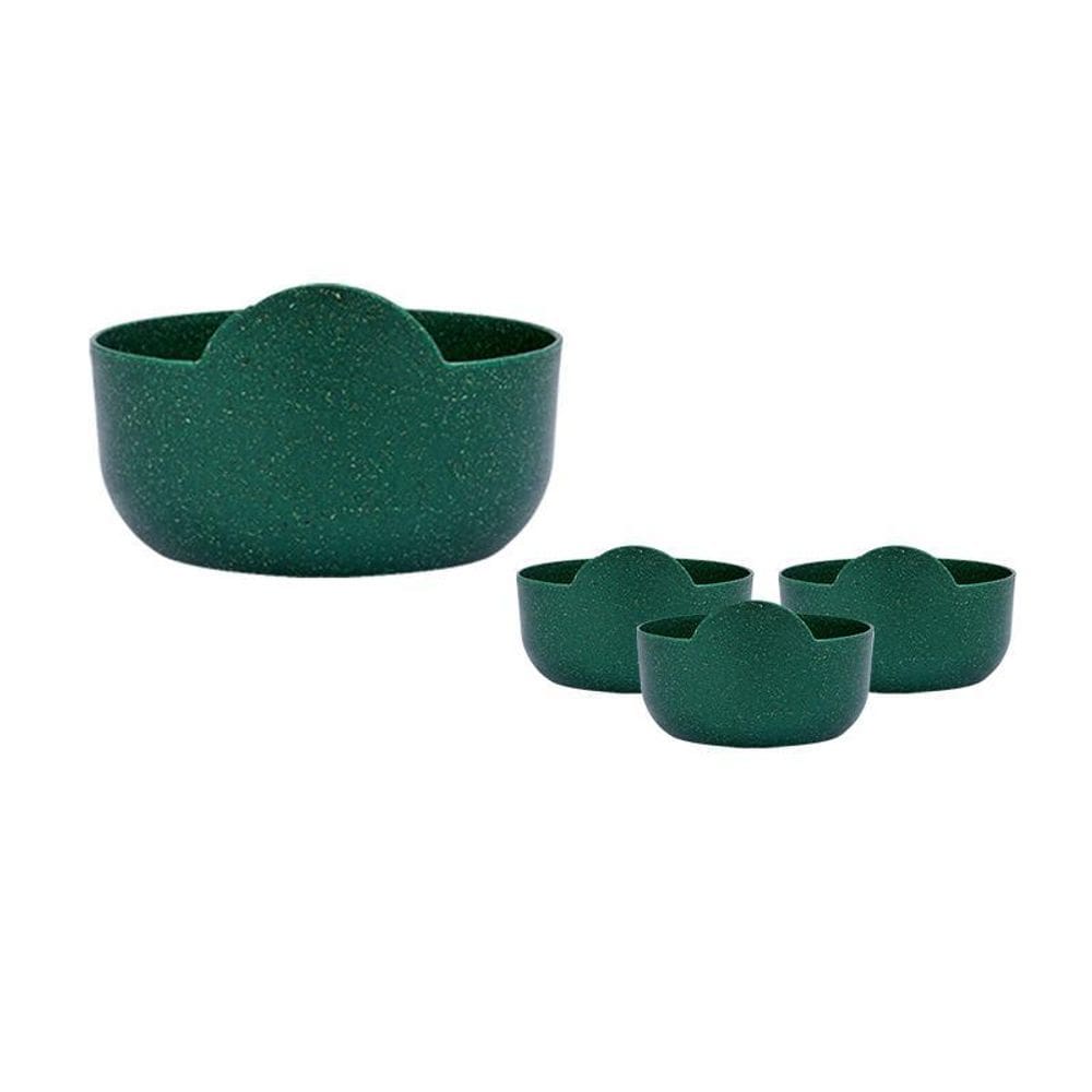 Kit 4 Super Bowl Fibra Madeira Green Colors Verde 475Ml