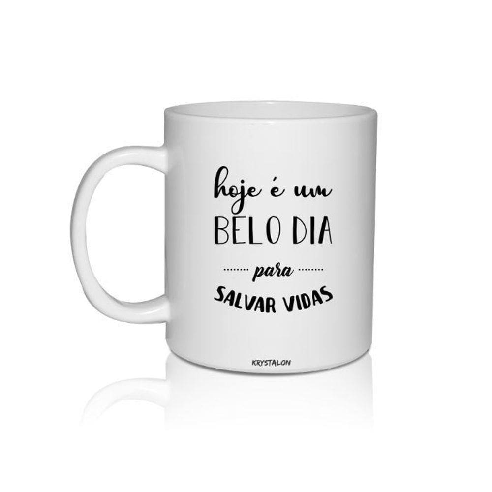 Kit 4 Canecas Brancas Personalizadas Salvar Vidas