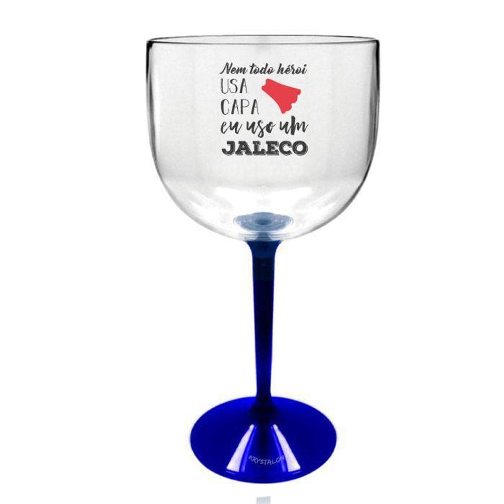 Kit 4 Taças Gin Com Base Azul Acrílico Profissões