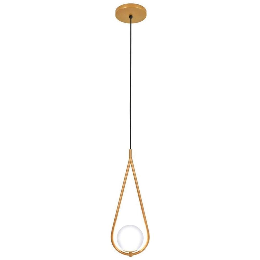 Kit 3 Luminárias Pendente Gota Globo Vidro Quarto Dourado
