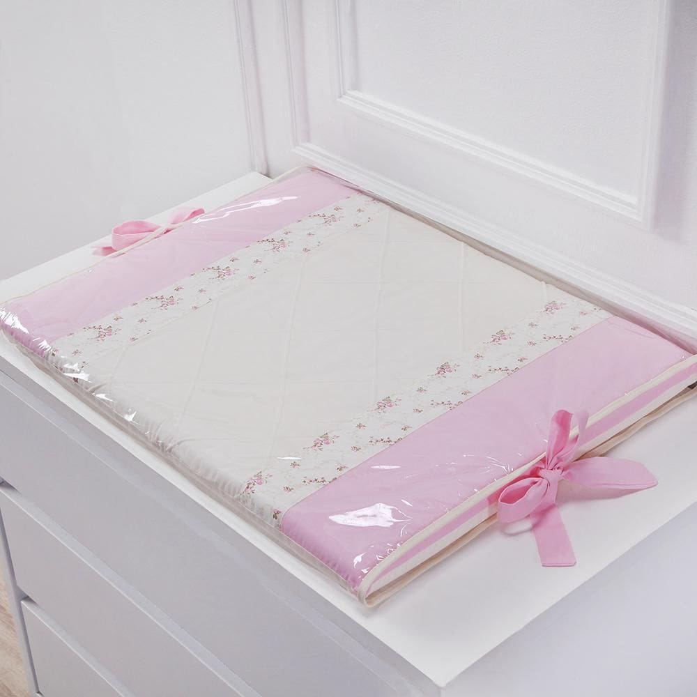 Trocador De Cômoda Fraldas Floral Rosa