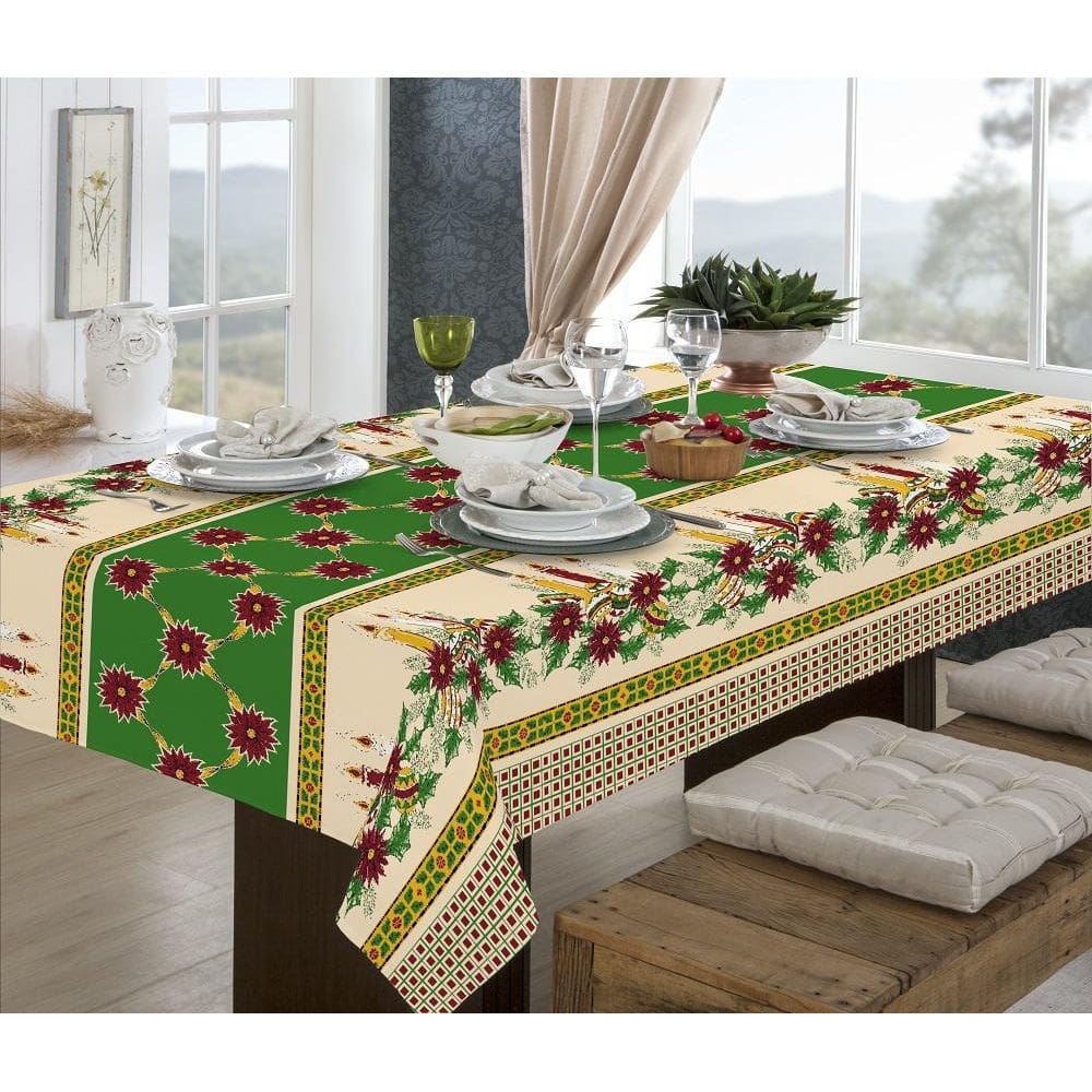 Toalha Para Mesa De Jantar Seia Flores 8Pessoas 2,50M 1,35M