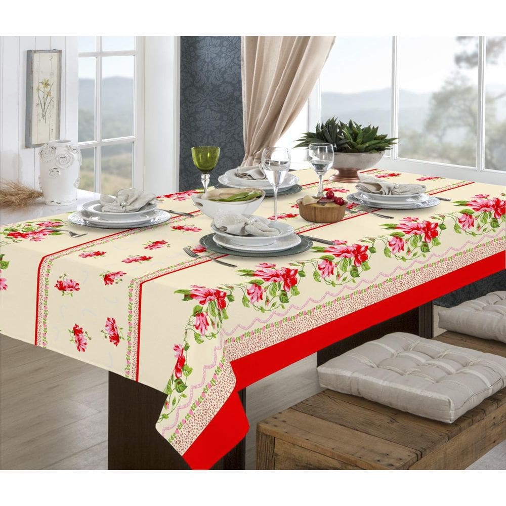 Toalha De Mesa Estampada 10 Lugares Retangular 3 Metros