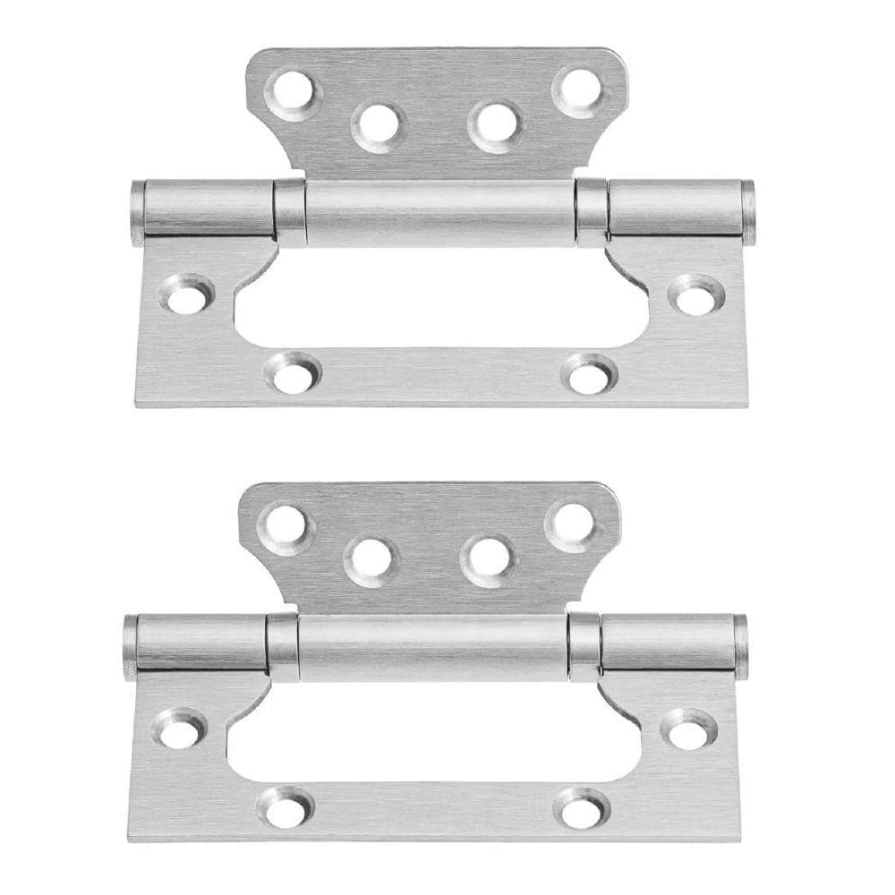 02 Dobradiça Porta Sobrepor Sem Rebaixo Inox 4`X3`X,2,2Mm