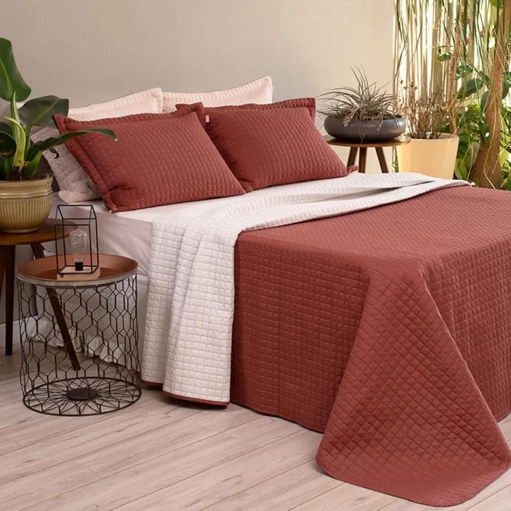 Kit Cobre Leito Plaza Casal 3 Peças Cobre Palha