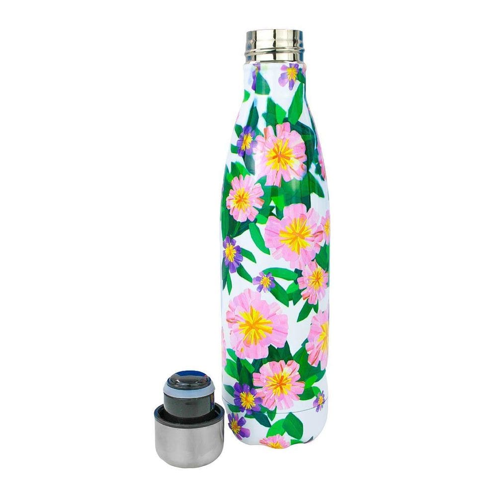 Garrafa Térmica Aço Inox Com Estampa 500Ml Flores Verão