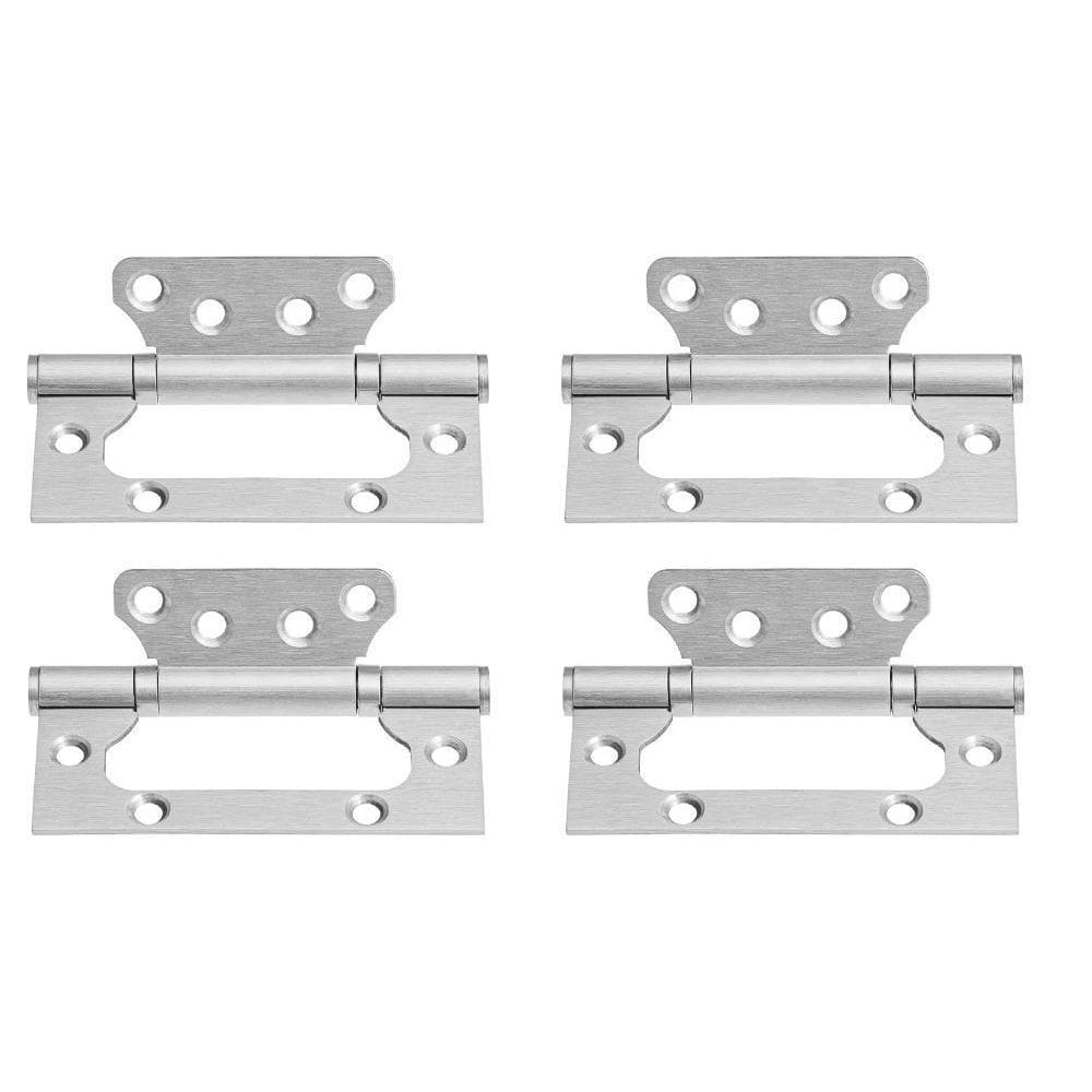 04 Dobradiça Porta Sobrepor Sem Rebaixo Inox 4`X3`X,2,2Mm