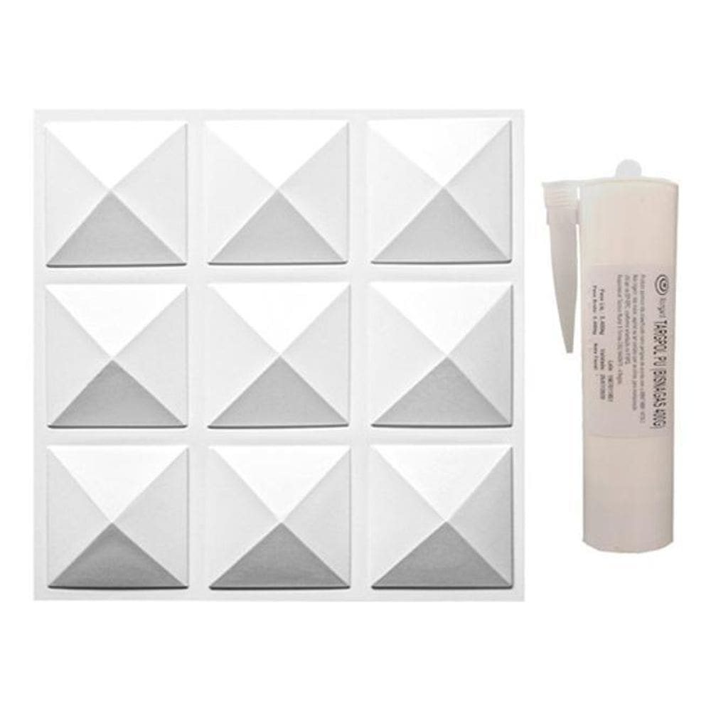 Placa 3D Para Decoracao De Parede Sala Kit 13M + 4 Cola Pu