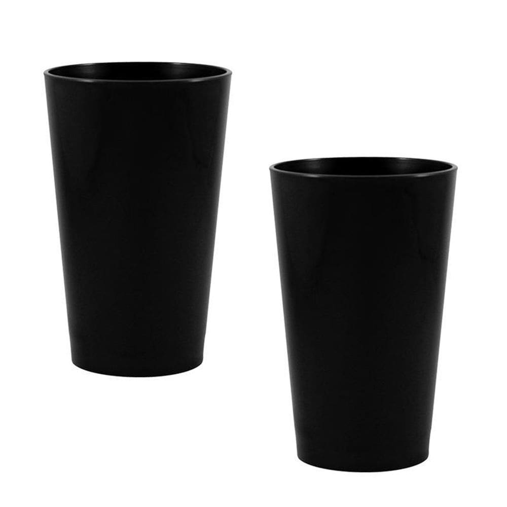 Kit 2 Copos Cancun Preto 320Ml Plástico Premium