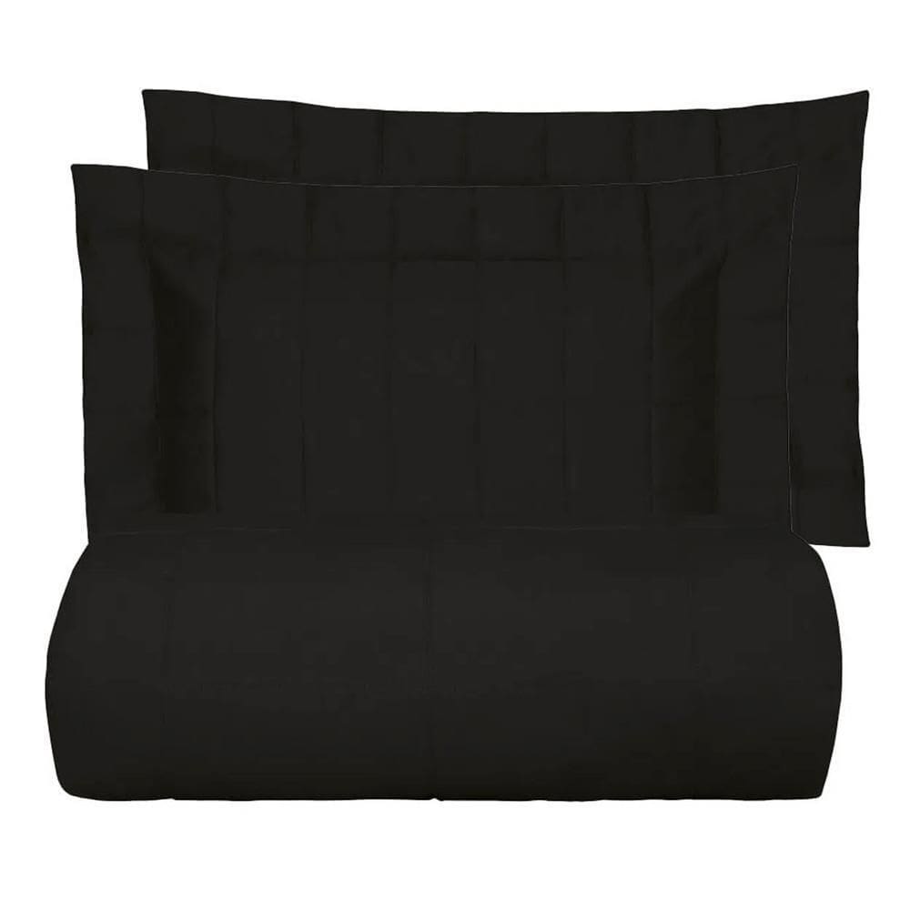 Kit Cobre Leito Solteiro Satinee Square - Kacyumara Preto