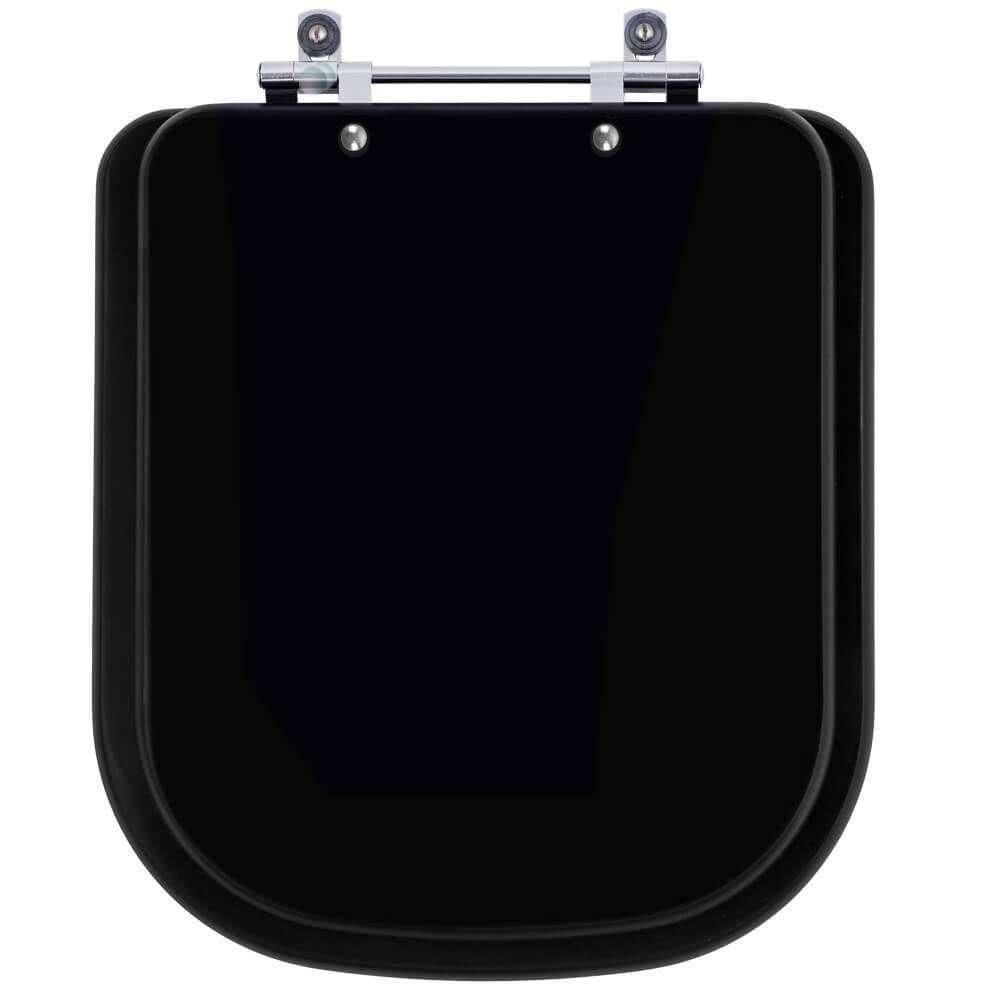 Assento Sanitário Debba Matte Black Para Vaso Roca