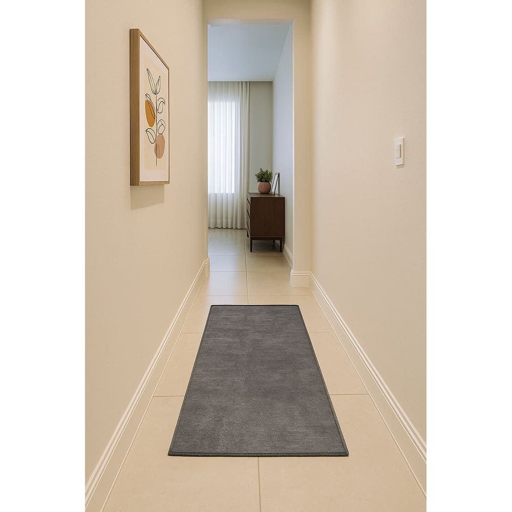 Tapete Murano Sala E Quarto Base 100% Algodão 50x120cm - Grafite