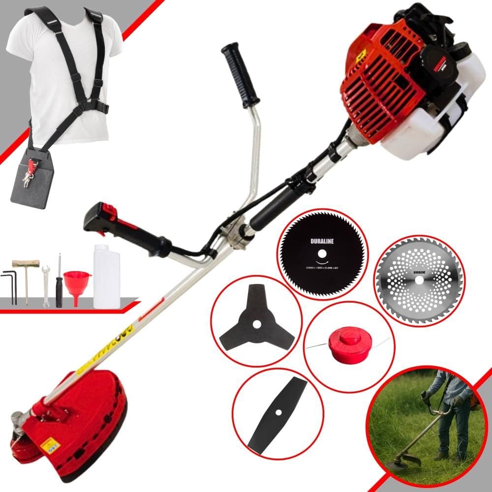 Roçadeira Lateral Profissional Kawashima KW52-L À Gasolina 52cc 2,5HP 10.000rpm Multifuncional Completa Com Carretel de Nylon e 4 Lâminas de Corte