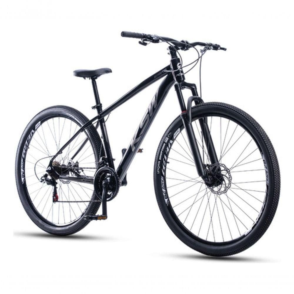 Bicicleta Ksw Xlt 100 Aro 29 24v Freio A Disco Mecânico Mtb Alumínio Preto/prata 15