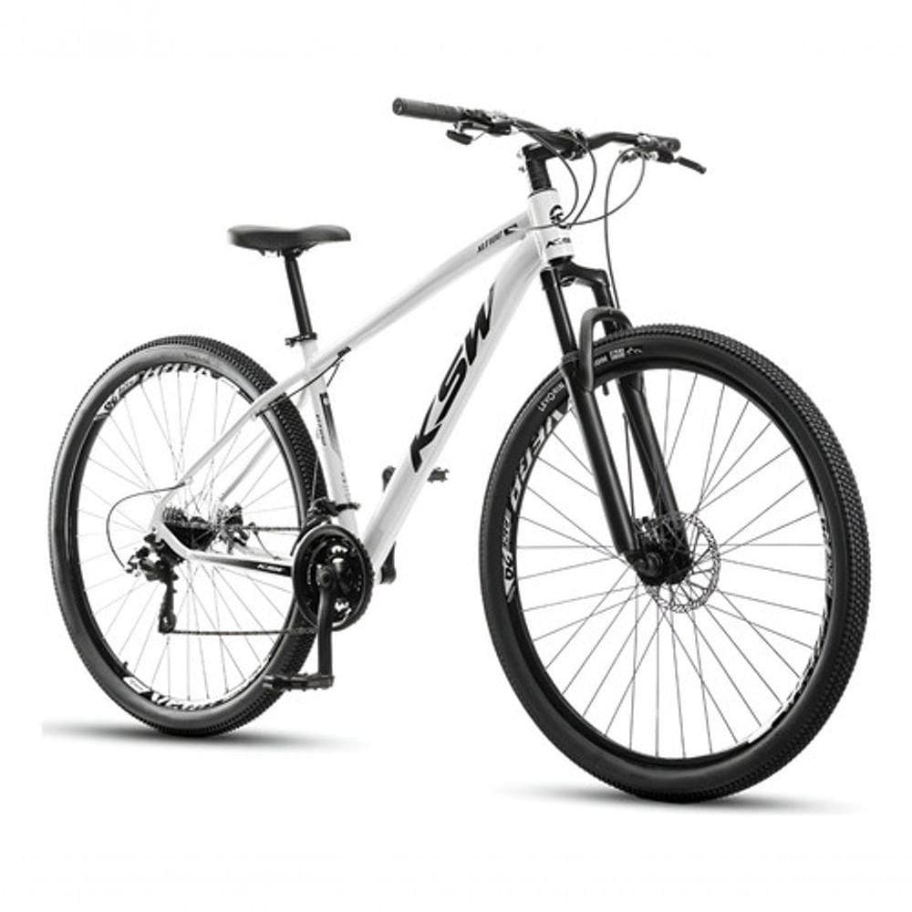 Bicicleta Ksw Xlt 100 Aro 29 24v Freio A Disco Mecânico Mtb Alumínio Branco 17