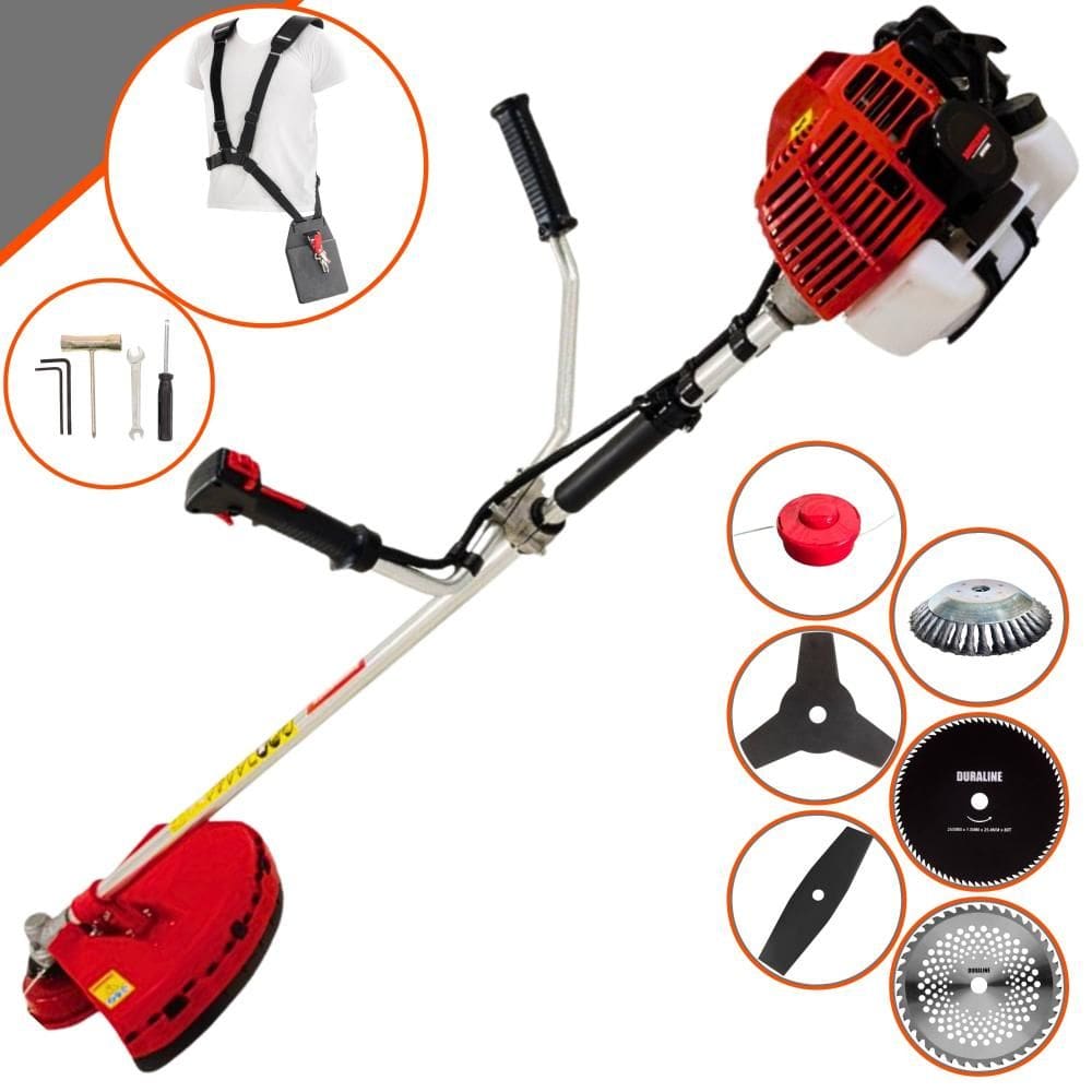 Roçadeira Profissional À Gasolina KW52L Kawashima 52cc 10.000rpm 2,5HP Multifuncional Completa Com 6 Opções de Cortes Para Todos os Tipos de Trabalho