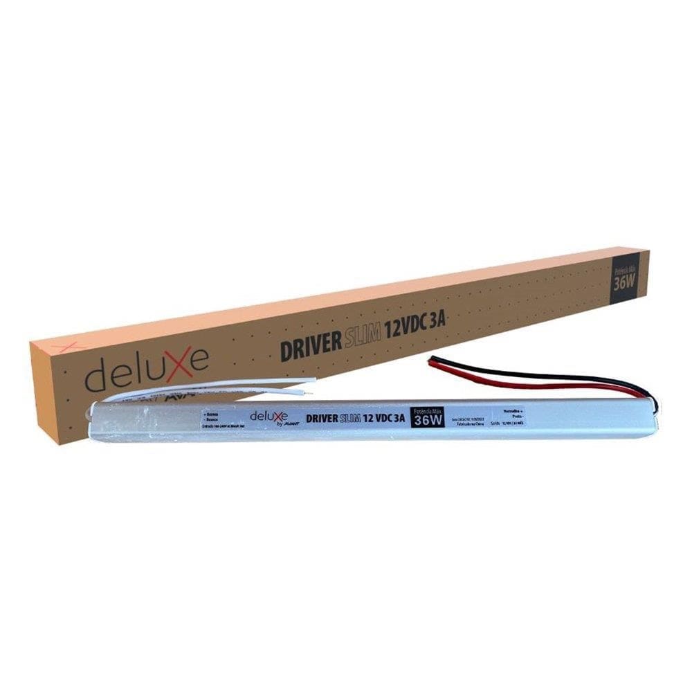 Driver Slim Avant Deluxe Max Para Fita LED - 12v, 3,0A, 36W, Bivolt