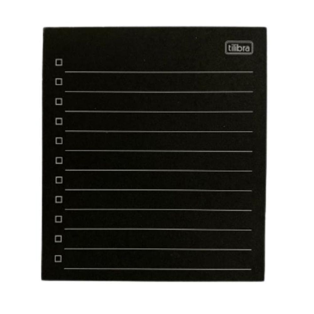 Bloco De Anotações Preto Tilembrete Checklist - Tilibra