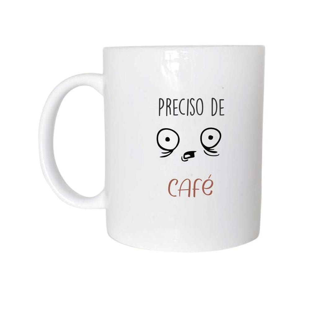 Caneca Temática Preciso De Café 325Ml Polímero
