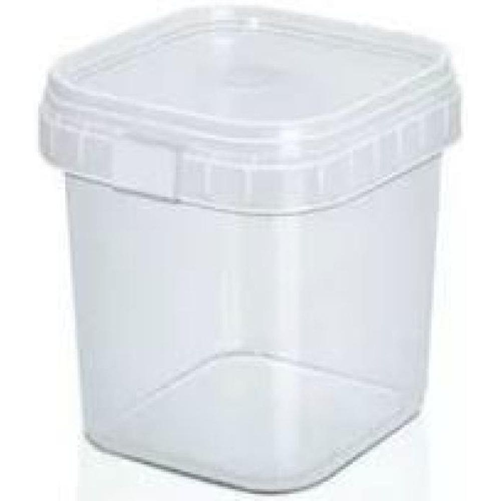Pote Quadrado Transparente com Tampa 220ml - 20 Unidades