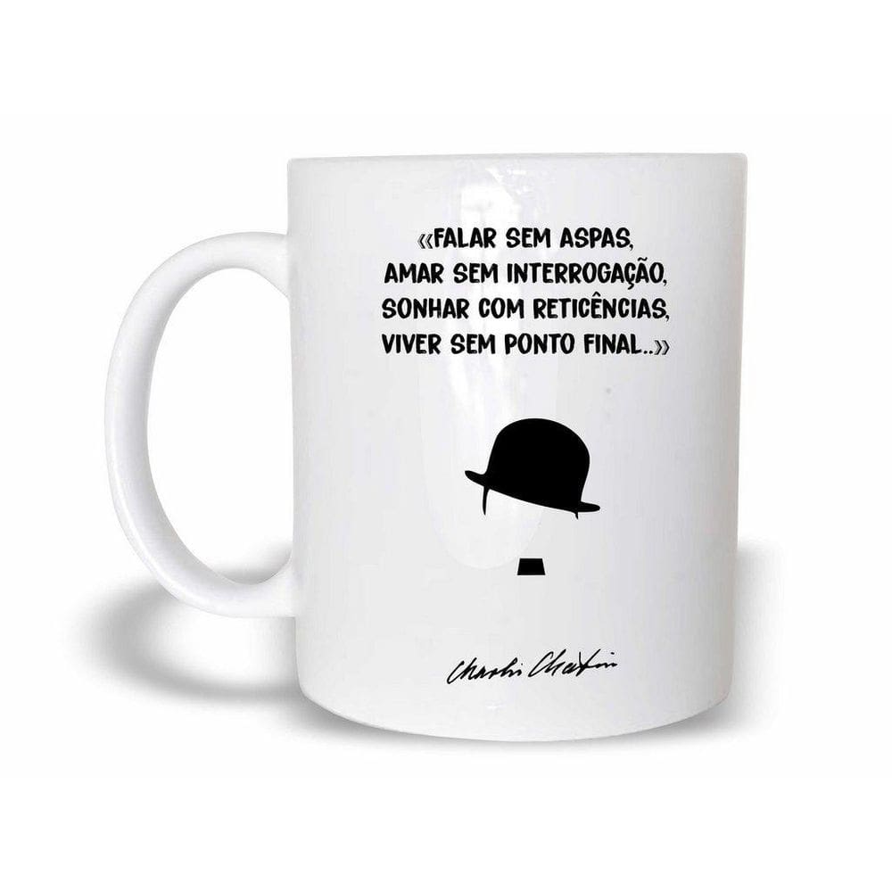 Caneca Frases Charlie Chaplin 6 Polímero 325Ml