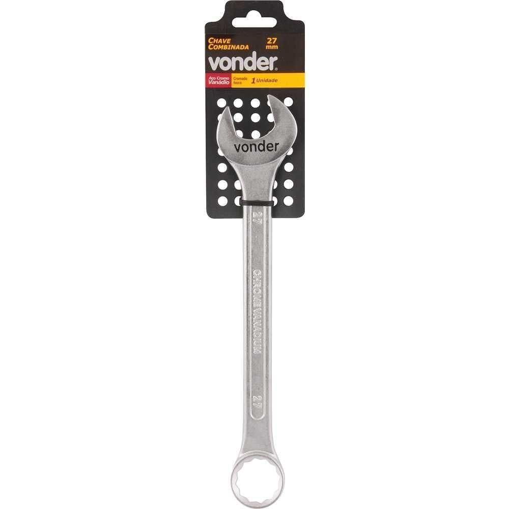 Chave Combinada 27mm Cromo Vanádio Cromada Cartela - Vonder