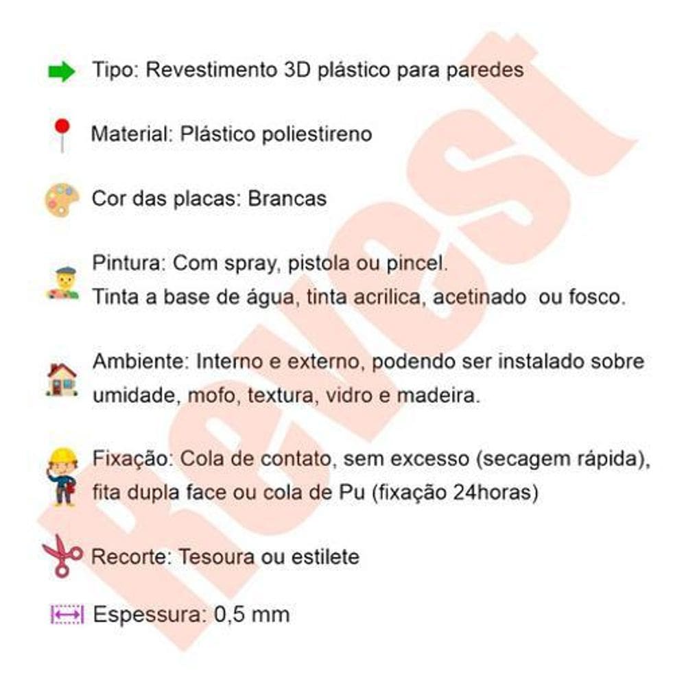 32 Placas Revestimento 3D De Parede Plastico 50X50Cm Pétalas